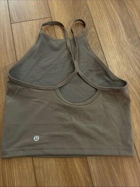 lululemon athletica mocha high-neck strappy crop top